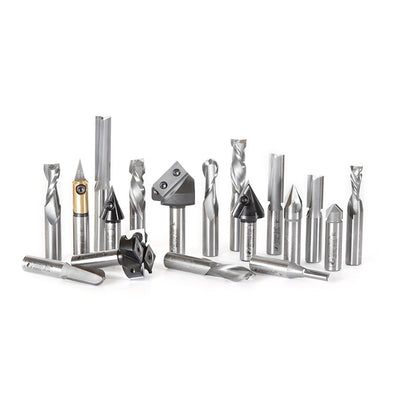 Amana Tool. Advanced General Purpose CNC Router Bit Collection | 18 Piece | 1⁄2" Shank | AMS-139 