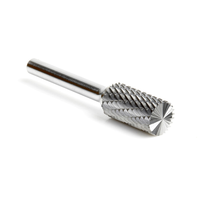 Amana Tool. SB Burrs Cylindrical with End Double Cut Burr Bit | 1⁄2 Dia x 1 x 1⁄4 Shank | BURS-088 