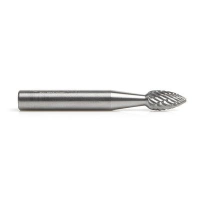 Amana Tool. SH Burrs Flame Double Cut Burr Bit | 1⁄4 Dia x 1⁄2 x 1⁄4 Shank | BURS-202 