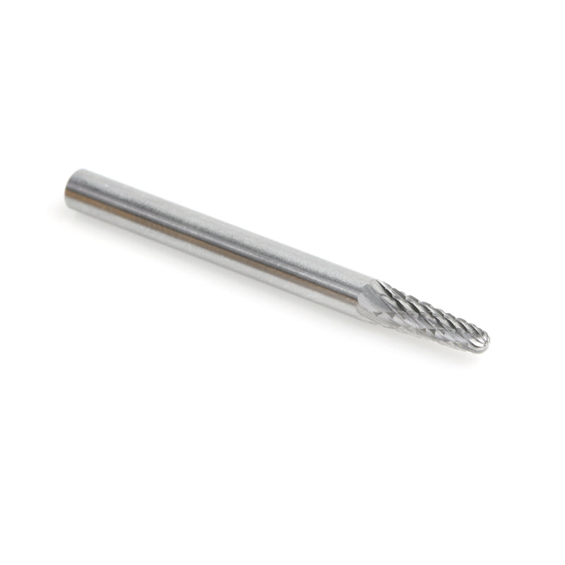 Amana Tool. SL Burrs Radius Cone Double Cut Burr Bit | 1⁄8 Dia x 3⁄8 x 1⁄8 Shank | BURS-210