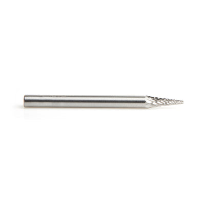 Amana Tool. SM Burrs Pointed Cone Double Cut Burr Bit | 1⁄8 Dia x 11⁄32 x 1⁄8 Shank | BURS-220 