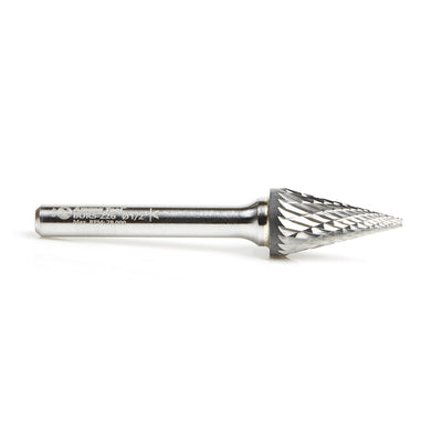 Amana Tool. SM Burrs Pointed Cone Double Cut Burr Bit | 1⁄2 Dia x 7⁄8 x 1⁄4 Shank | BURS-226 