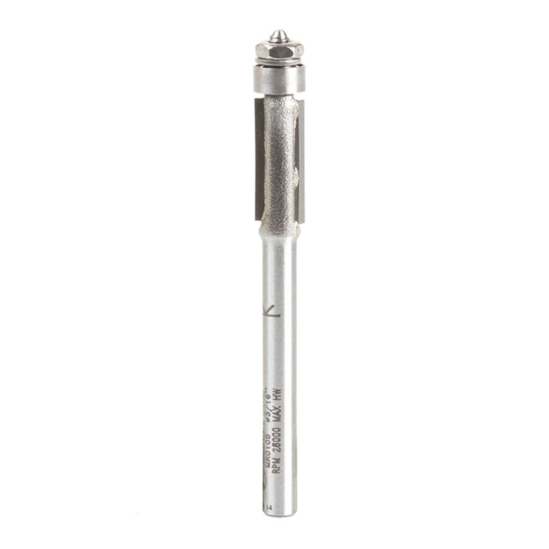 Amana Tool. Miniature Flush Trim Router Bit | 3⁄16 Dia x 7⁄16 x 1⁄8" Shank | MR0105 