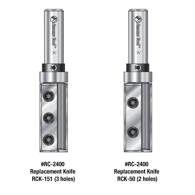 Amana Tool. Flush Trim Plunge Template Router Bit | 3⁄4 Dia x 50mm x 1⁄2"Shank with Upper BB | RC-2400 